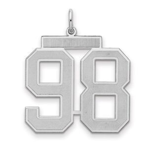 Sterling Silver, Jersey Collection, Large Number 98 Pendant